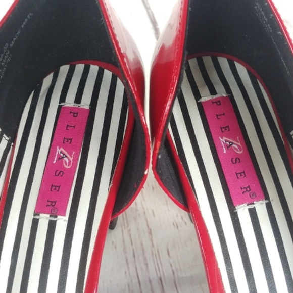 PLEASER | Red & Black Patent Leather Jenna Heels Size 14M. New in the box! - Picture 9 of 16